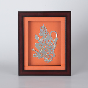 กรอบรูปสี่เหลี่ยมทองเหลืองชุบเงิน HANUMAN JI สำหรับงานวันเกิดและปีใหม่ - Product Image 1
