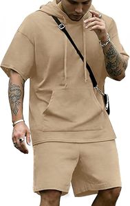Sportswear Gym Wear Lightweight Breathable <b>Matching</b> <b>Set</b> Oversized Fit Pullover Hoodie <b>Jogger</b> Shorts Soft - Product Image 2
