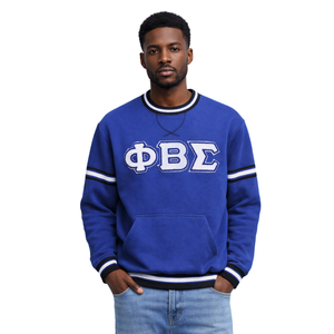 Maglia Blu in Ciniglia Phi Beta Sigma, Abbigliamento per Fraternità Greca con Design Classico in Ciniglia, Comfort e Stile Premium - Product Image 1