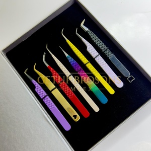 GETUP BROSONS IMPEX – Pince à épiler de précision en acier inoxydable à pointe lisse 10 mm pour extensions de cils, embouts droits et courbés à 90/45 degrés - Product Image 3