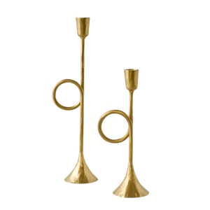 Porte-bougie moderne en laiton avec design en anneau pour la décoration de la maison, porte-bougie en métal durable, nouveau design décoratif - Product Image 1
