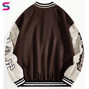 Newest Trendy Outer Wear Lightweight Men Loose Fit Digital Print Going Out Graphic Long Sleeve Baseball Letterman <b>Jackets</b> - Product Image 2