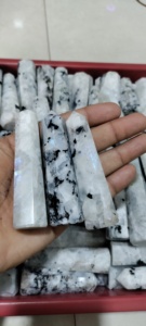 High Quality Rainbow Moonstone Agate <b>Crystal</b> Obelisk Wand Handmade Feng Shui Healing Mascot Semi-Precious Stone Figurine - Product Image 2