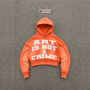WHOLESALE CORAL GRAPHIC PULLOVER ART IS NOT A CRIME OVERSIZED <b>HOODIE</b> VINTAGE WASH TRENDING WINTER <b>HOODIE</b> COMFORT FIT URBAN STYLE - Product Image 5