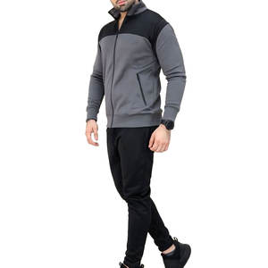 ชุดเสื้อกางเกงวอร์มเอวยางยืดสำหรับผู้ชายไซส์ใหญ่พิเศษชุดวอร์มสีตัดกันโลโก้ตามสั่งคอลเลกชันฤดูหนาว - Product Image 1