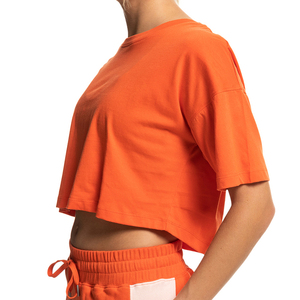 T-shirt court pour femme 2025 personnalisé, séchage rapide, respirant, col rond, 100 % coton, haute qualité, toutes saisons, style streetwear - Product Image 4