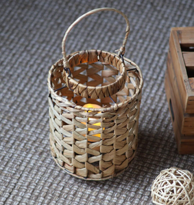 Lanterne en jacinthe d'eau tissée à la main, matériaux naturels rustiques, design élégant, lanterne décorative écologique pour la décoration de la maison, style bohème - Product Image 5