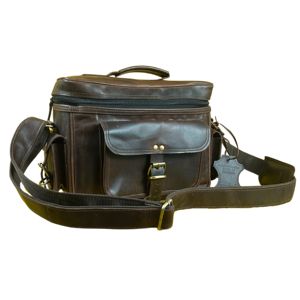 Madosh Brown <b>Leather</b> DSLR Camera Shoulder <b>Bag</b> — Durable <b>Messenger</b> Crossbody for Photographers - Product Image 1