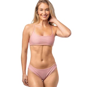 Popular Design Solid Color Scoop Neck Straps Tied Sport Fitness Swimwear Women Swimsuits Beachwear Sexy <b>Bikini</b> - Product Image 5