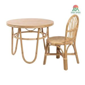 Ensemble table et chaises en rotin Nhat Minh, dossier rond à tiges, style tropical, meubles pour enfants, durable - Product Image 2