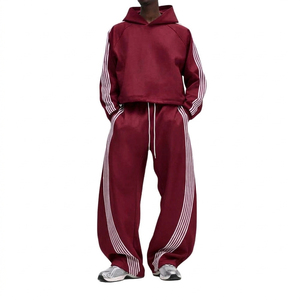 Custom <b>French</b> Terry Men's Baggy <b>Vintage</b> Tracksuit Sun Fade Acid Wash Hoodie and Stacked Sweatpants Set Tracksuit Men's Sweatsuit - Product Image 3