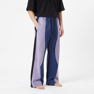 Pantalones Deportivos Urbanos de Alta Calidad para Hombre, Estilo Oversize, Lavado Ácido, Bloques de Color, Corte Holgado, Algodón, Ropa Deportiva Casual - Product Image 6