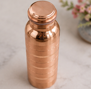 กระติกน้ำทองแดง The Horizon Vessel รุ่นพรีเมียม ลายเส้นหลายเฉดสี ดีไซน์มินิมอล ป้องกันการรั่วซึม ผลิตจากทองแดงแท้ - Product Image 3
