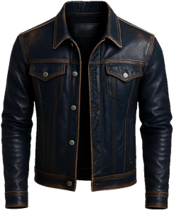 Mens Black PU Leather Breathable Eco-Friendly Winter Moto <b>Jacket</b> Streetwear Embroidered Classic Cafe Racer Casual <b>Slim</b> <b>Fit</b> - Product Image 4