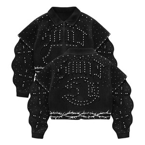 Ensemble de survêtement unisexe respirant streetwear imprimé personnalisé, manches longues, fermeture éclair, motif croisé, coupe régulière, pour adulte, hiver, deux pièces - Product Image 3