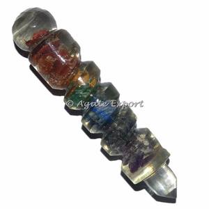 Baguettes de guérison à sept chakras collées en spirale artisanat de cadeau d'affaires pour la baguette d'artisanat en pierre semi-précieuse auto-cicatrisante - Product Image 3