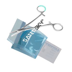 Tijeras de Metal de un solo uso ergonómicamente curvadas de 9 cm de largo, hoja dispensadora de cartón fija higiénicamente, fuente de alimentación Manual - Product Image 6