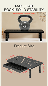 Support d'écran ergonomique réglable avec étagère de rangement en acier pour ordinateurs portables/imprimantes – Réduit la fatigue du cou et du dos - Product Image 6