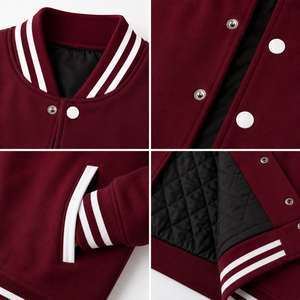 เสื้อแจ็คเก็ตเบสบอลแบบกำหนดเองพร้อมโลโก้ทีมและหมายเลขผู้เล่น  แจ็คเก็ต Letterman ปักอักษร Chenille คุณภาพพรีเมียมพร้อมแขนหนัง - Product Image 6