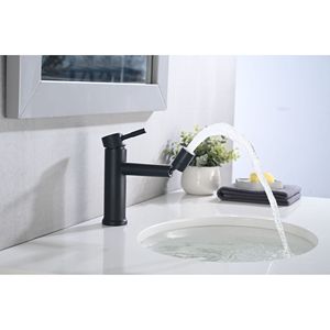 Rubinetto da Bagno Nero Opaco a 2 Modalità con Aeratore Girevole a 360 Gradi per Lavabo - Product Image 2