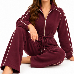 Combinaison en polaire pour femme EAZWEARS, design à empiècements, fournisseur de marque privée, coutures de qualité et tissu doux, services de vêtements en gros - Product Image 6