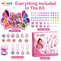 Kit de fabrication de bijoux en perles de céramique DIY personnalisable pour enfants, ensemble éducatif créatif, collier et bracelet colorés, cadeau pour filles