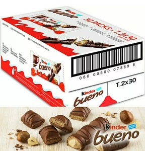 Chocolate Kinderr Bueno 43g, Barras Dobles con Relleno Cremoso de Avellanas en Chocolate con Leche, Paquete al por Mayor, Confitería Premium - Product Image 4