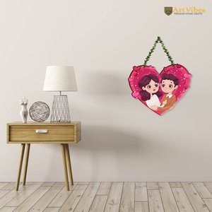 Décoration murale en bois en forme de cœur pour couple, style rustique moderne, cadeau pour la Saint-Valentin - Product Image 2