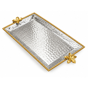 Bandeja de Servir de Metal Martillado con Asas de Estrella de Mar, Plato Decorativo Ovalado de Aluminio Plateado para Centros de Mesa, Ideal para Hoteles y Regalos - Product Image 6