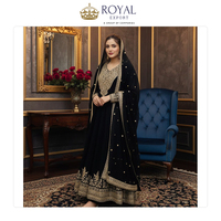 Prix le plus bas, qualité standard, style classique, magnifique costume Anarkali en faux georgette avec travail de broderie, en vente