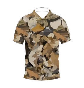 เสื้อโปโลลายพรางหลากสีน้ำตาลเบจสำหรับผู้ชาย แขนสั้น ลำลอง พิมพ์ลาย เสื้อยืดกอล์ฟ - Product Image 4