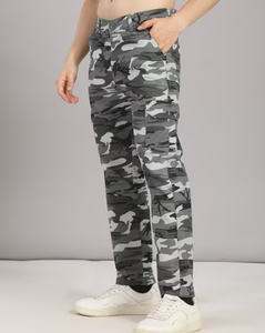 Pantalon cargo camouflage personnalisé, joggers streetwear, coton, imprimé logo, coupe slim homme, pantalon de survêtement - Product Image 1