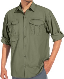 Camisa de Pesca y Trabajo Personalizada con Logotipo, Manga Larga, Cortavientos, Ligera, Protección Solar UPF 50 UV, Secado Rápido y Refrescante, 100% Poliéster - Product Image 3