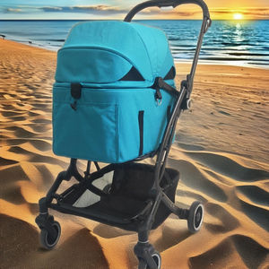 Poussette pliable légère à 4 roues pour animaux de compagnie, transporteur pour chat et chien, pour petits chiens, amortisseurs, capacité de 20 kg, compatible avec le vélo, voyage - Product Image 4