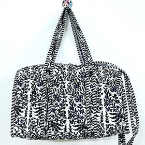 Handcraft Bohemian Cotton Duffle Bag Handmade Quilted Weekender Travel <b>Backpack</b> Large External Frame Block Printed Design Women - Product Image 1