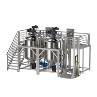 Cuve de mélange en acier inoxydable avec homogénéisateur pour machine d'émulsification de crème cosmétique de 100 à 5000 L pour shampoing et lotion