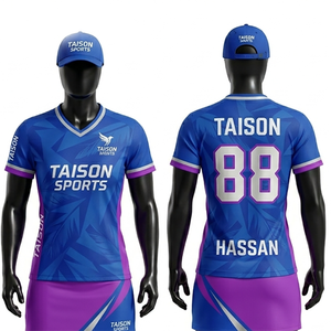 Womens <b>badminton</b> jersey premium polyester interlock fabric navy blue light blue geometric panel design sublimation custom logo - Product Image 3