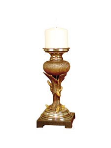 Decorative Antique Antique Brass Candle <b>Stand</b> with <b>Tree</b> Bark Design Durable Metal Home Decoration - Product Image 5