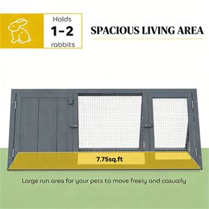 Nido per Conigli Grigio, Gabbia per Piccoli Animali, Casetta in Legno per Porcellini d'India - Product Image 2