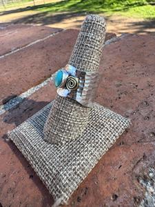 Paige Wallace Turquoise Adjustable <b>Ring</b> Sterling <b>Silver</b> Handmade Southwestern Boho <b>Statement</b> Jewelry Artisan Gift for Her - Product Image 5