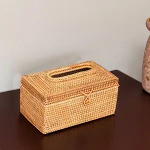 Nouvel arrivage de boîte à mouchoirs en rotin à la mode bohème durable pas cher en gros et support pour bureau à domicile ou usage commercial du Vietnam - Product Image 4