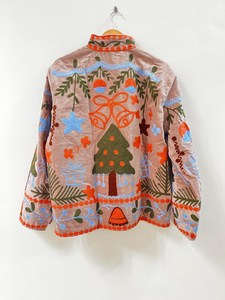 Unique Statement Fashion Piece <b>Velvet</b> Suzani Embroidered Jacket Handmade Christmas Theme Winter <b>Coat</b> Boho Festival Wearable Art - Product Image 3