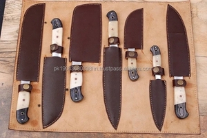 Ensemble de couteaux de cuisine professionnels en acier inoxydable Steel Craft International, 7 pièces, manche en bois écologique, outils de découpe et de cuisson - Product Image 3