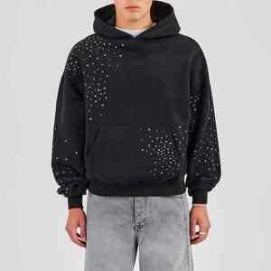 Hot Sale New Arrival Rhinestone Hoodies for <b>Men</b> Basics Cotton Blended Breathable <b>Men</b> Rhinestone Hoodies - Product Image 1