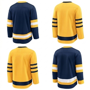 Maillot de hockey sur glace personnalisé de haute qualité, entièrement brodé, respirant, anti-humidité, en polyester, uniforme d'entraînement d'équipe unisexe, OEM OD - Product Image 4