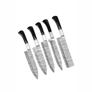 Juego de Cuchillos de Cocina Hechos a Mano por A&M Enterprises con Mango de Micarta Negra y Bolster Pulido, Cuchillos de Supervivencia, Utilitarios y de Caza - Product Image 5
