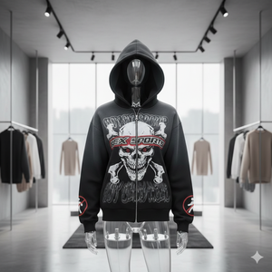 Sudadera con capucha 2026 New Rex Fit Sports Premium personalizada con estampado DTG, lavado ácido, OEM, forro polar grueso, estilo urbano, con cremallera completa - Product Image 1