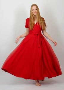 Nuevo Vestido Midi Cruzado de Algodón con Cuello en V y Manga Corta, Estilo Línea A, para Invitadas de Boda, Dama de Honor Romántica, para Mujer - Product Image 4