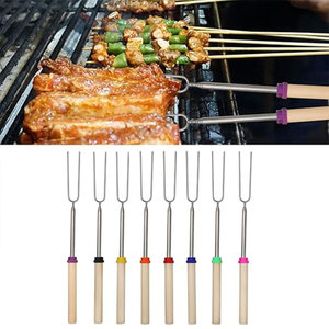 Pinchos de bambú y acero inoxidable para barbacoa turca, brochetas largas de madera y metal para carne, para asar a la parrilla. - Product Image 4