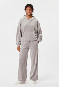 <b>Women</b> Plus Size Breathable Hip Hop Fleece <b>Velour</b> Hooded <b>Tracksuit</b> Full Sleeve Regular Fit Elastic Waist Pullover Winter Wear - Product Image 5